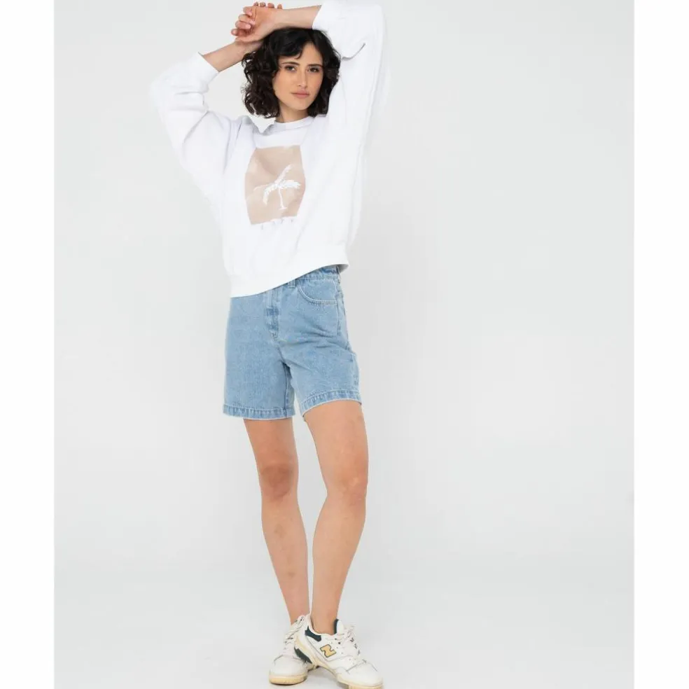RUSTY · SUNSET PALM OVERSIZE CREW NECK FLEECE