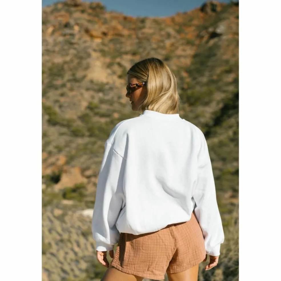 RUSTY · SUNSET PALM OVERSIZE CREW NECK FLEECE