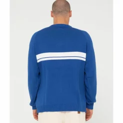 RUSTY · White LINES KNIT SWEATER