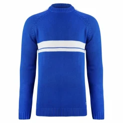 RUSTY · White LINES KNIT SWEATER